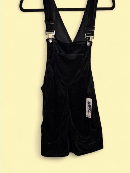 Rewash Denim - Rewash Black Velvet Overall Dress Size Medium